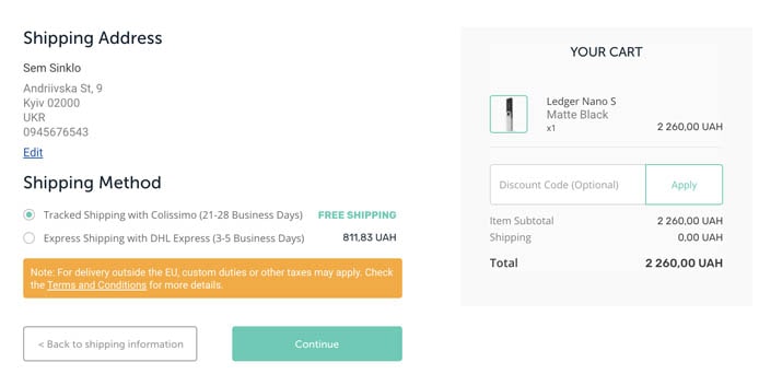 заказать ledger nano s